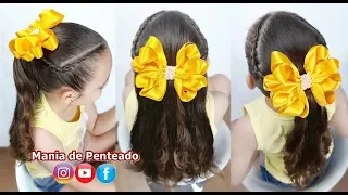 Penteado Rápido com Trança Inversa para Escola| Quick Hairstyle with Braid for School