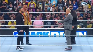 Cody Rhodes & Seth Rollins aceptan luchar contra Roman Reigns & Rock - Smackdown 08/03/2024 Español