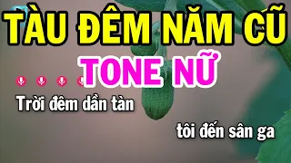 Karaoke Tàu Đêm Năm Cũ Tone Nữ ( Am ) Nhạc Sống Rumba Dễ Hát | Karaoke Bách Hóa