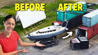 Building a SHIPPING CONTAINER Workshop ⛵️ Sailboat Restoration Project