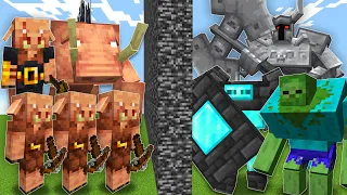 Massive Piglin Army vs Overworld Bosses (Minecraft Mob Battle)