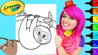 Coloring A Sloth Cute Animals Crayola Coloring Page Prismacolor Markers | KiMMi THE CLOWN