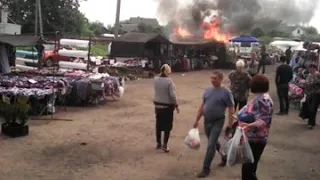 загорелся авто на рынке в Хиславичах