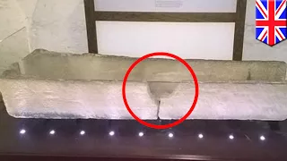 You idiot! Stupid tourists' photo op damages 800-year-old stone coffin - TomoNews