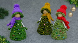 The most beautiful Christmas trees made from yarn🎄Christmas decor and gift DIY❄️