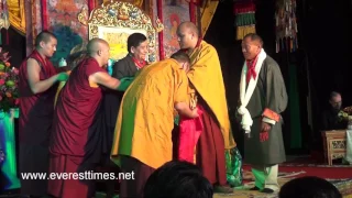 Their Holinesses the 17th Gyalwang Karmapa and the 42nd Sakya Trizin