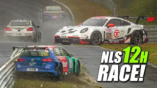 NÜRBURGRING 12h RACE | Highlight, Crashes & LOTS of SLIPPERY Action! NLS Race 6 Nordschleife