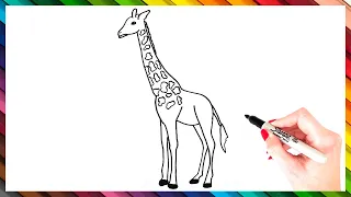 How To Draw A Giraffe Step By Step | Giraffe Drawing EASY | Super Easy Drawing Tutorials