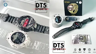 DT NO.1 DT5 Smartwatch- 1.-39inch large IPS screen-Multi-sports mode, Compass, IP67 waterproof
