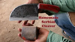 MAKING A HUNTERS CHEF KNIFE / HOMEMADE SERBIAN KITCHEN CLEAVER