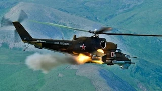 Shooting helicopters KA-52 and MI-24.