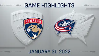 NHL Highlights | Panthers vs. Blue Jackets - Jan. 31, 2022