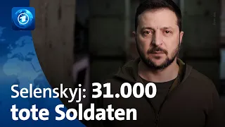 Erstmals Zahlen genannt: Präsident Selenskyj spricht von 31.000 getöteten ukrainischen Soldaten