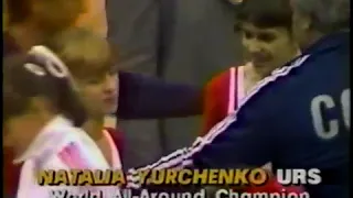 The moment Yurchenko & Mostepanova realized they finished 1st & 2nd at the 1983 World Championships