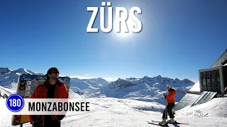 Skiing blue piste 180 'Monzabonsee' in Zürs St Anton Ski Arlberg