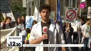 Manifestation des étudiants en médecine à Bruxelles