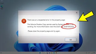 There was an unexpected error in the property page, System Restore Error 0x81000202 0x81000203 Fix ✅