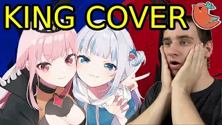 Calli and Gura's AMAZING KING Cover + KFP Guessing Game (Hololive Reaction)