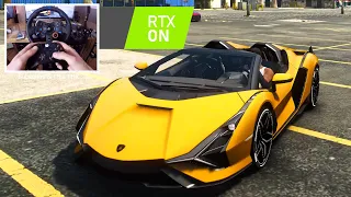 Lamborghini Sian Roadster - GTA V | Logitech G29 🔥 Reshade RTX + Graphic Mod