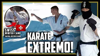 Karate EXTREMO en los Alpes SUIZOS🔥🔥🔥 Budo y Knock down en la nieve 👊🏻👊🏻🥋🥋