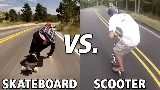 Skateboard vs Scooter Extreme Downhill (Wins & Fails)