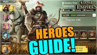 EVERYTHING You Need To Know About HEROES! Game Of Empires: Warring Realms Heroes Guide