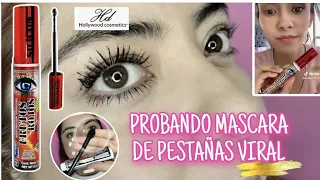 🔥PROBANDO LA MASCARA DE PESTAÑAS VIRAL🔥 HOLLIWOD COSMETICS - FRUTOS ROJOS // HOLA SANDY