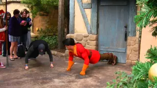 Gaston schools girl's boyfriend with pushups at Disney World