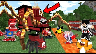 AZUYA BUAT RUMAH AMAN VS CHOO CHOO CHARLES DI MINECRAFT TAPI ISI 1000 TRAP PRANK !