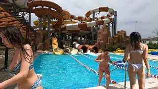 Water Slides at The Land Of Legends Aquapark in Antalya, Türkiye