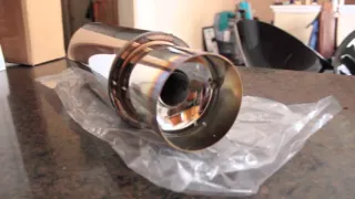 3: 4" TITANIUM FLAT ROUND TIP 2.5" INLET JDM N1 Muffler - First Look!