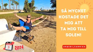 SÅ MYCKET DET KOSTADE ATT TA MIG TILL SOLEN! | HUSBILSRESA