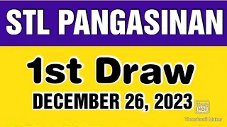 STL PANGASINAN RESULT TODAY 1ST DRAW DECEMBER 26, 2023  12PM
