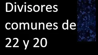 Divisores comunes de 22 y 20 . simultaneamente dividan a