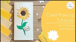 Beginner Card Making Tutorial - Iris Folding Sunflower Greetings Card - How To Do Iris Folding