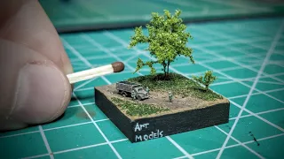 THE SMALLEST DIORAMA with PEOPLE and CAR in 1/700 scale.  Micro diorama