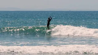 Hanging 10 on fun waves