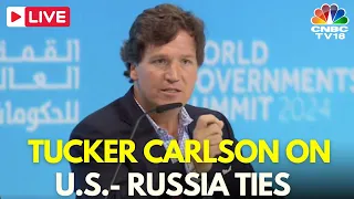 LIVE: Tucker Carlson on US & Russia Relationship | World Government Summit, Dubai | Ukraine | IN18L