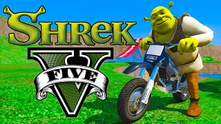 GTA 5: Shrek Epic Bike Jumps #1 (Euphoria Physics, Stunts, Jumps, Fails, Funny Moments)