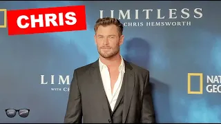 A dapper Chris Hemsworth walks the carpet at Limitless Premiere NYC