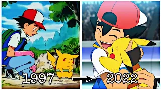 Evolution of Ash and Pikachu { 1997-2022 }