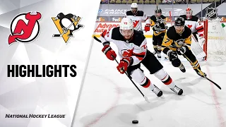 Devils @ Penguins 3/21/21 | NHL Highlights