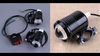 how to install Motorcycle Headlight handlebar Fog Light LED,instalatie proiectoare moto,atv,UTV,4K
