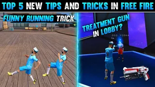 TOP 5 NEW TRICKS IN FREE FIRE | FUNNY RUNNING TRICK IN FREE FIRE | FREE FIRE TIPS AND TRICKS