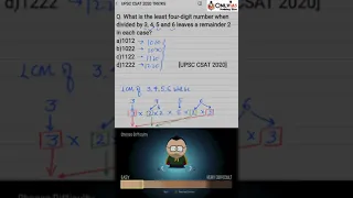 CSAT UPSC 2020 Question Tricks | LCM of 3,4,5 & 6| How’s the Trick? | UPSC | Shivam Yash