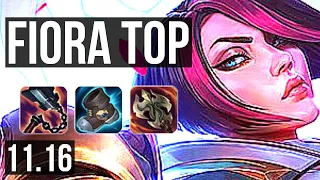 FIORA vs KENNEN (TOP) | 3.5M mastery, 8 solo kills, 1700+ games | KR Grandmaster | v11.16