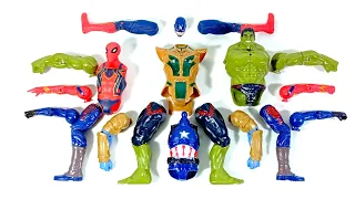 avengers superhero toys.. thanos armor vs captain america vs red spiderman vs hulk smash.. merakit