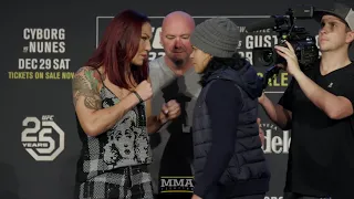 UFC 232: Cris Cyborg vs. Amanda Nunes Staredown - MMA Fighting