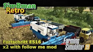 Fortschritt E516 x2 with follow me mod + IFA / FS19, LS19 Farming Simulator 19