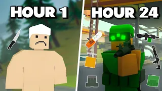 I Survived 24 HOURS in Unturned... Here's What Happened